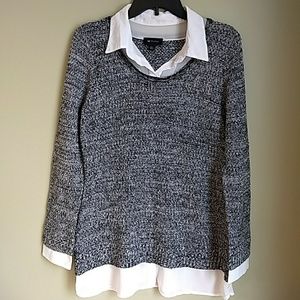 AB Studio layered look sweater